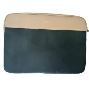 Kate Spade black and pink "Saffiano" leather nylon padded laptop Tablet sleeve